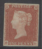 SG 8a 1d red-brown on very blued paper. Lightly mounted, original gum. 4 fine margins CAT £600