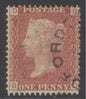 SG 43 1d rose-red plate 122. Very fine used part CDS, leaving profile clear