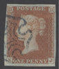 1841 1d red-brown plate 23 lettered KJ. Superb used with a part blue Maltese cross. 4 good to large margins CAT £500