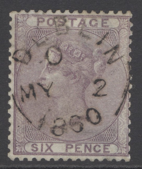 SG 70 6d pale lilac. Superb used with an upright Dublin CDS, May 2nd 1860