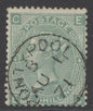 SG 117 1/- green plate 4. Very fine used with a Pontypool, Aug 1st 1871 CDS