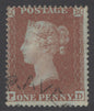 SG 17 1d red-brown plate 177 lettered PD. Very fine used part CDS cancel leaving Queens profile clear