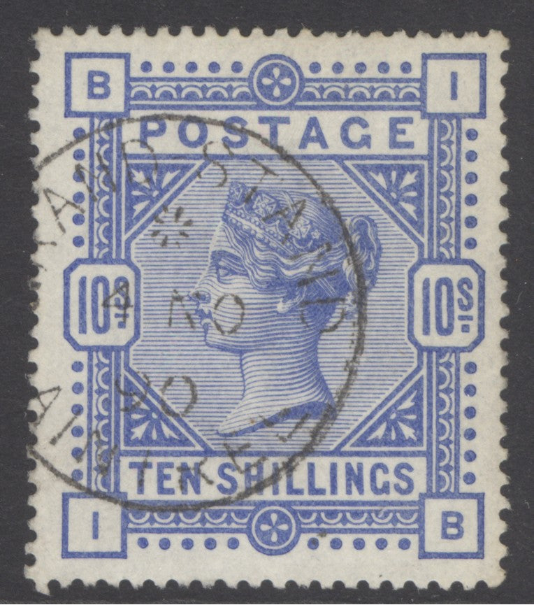 SG 183 10/- ultramarine. Very fine used with an Aintree Grandstand CDS, 4th Nov 1890