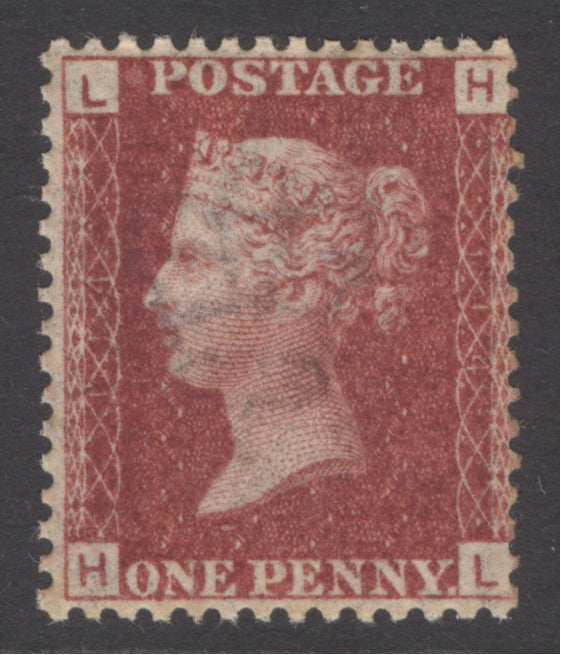 SG 43 1d rose-red plate 114 lettered HL. A fine fresh scarce unmounted mint example. Nice deep colour & well centred.  Very scarce plate CAT £250