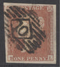 SG spec BS19e 1d red-brown on thicker, lavender tinted paper. Very fine used with a London ‘10’ numeral.  4 large margins CAT £275