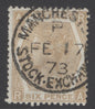 SG 123 6d pale buff plate 11. Very fine used with a stock exchange CDS, Feb 17th 1873