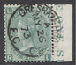 SG 117 1/- green plate 7. Very fine used with a Gresham House CDS, May 26th 1873, with part inscription