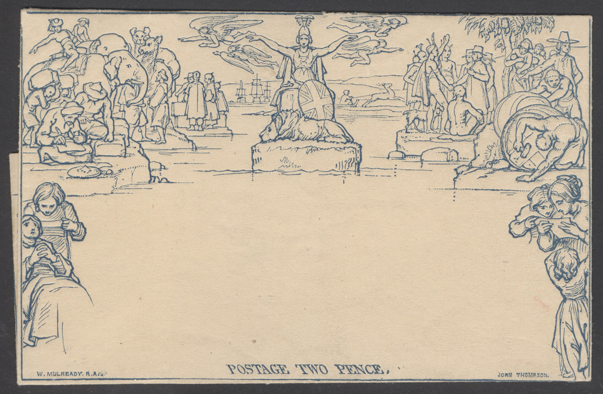 SG ME3 1840 2d blue Mulready letter sheet. Very fine unused example CAT £400