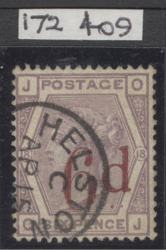 SG 162 6d on 6d lilac. Very fine used with a Helston CDS. RPS cert