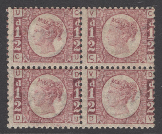 SG 48 ½d rose-red plate 6 block of 4. A fine mint block with lower two stamps being unmounted CAT £320