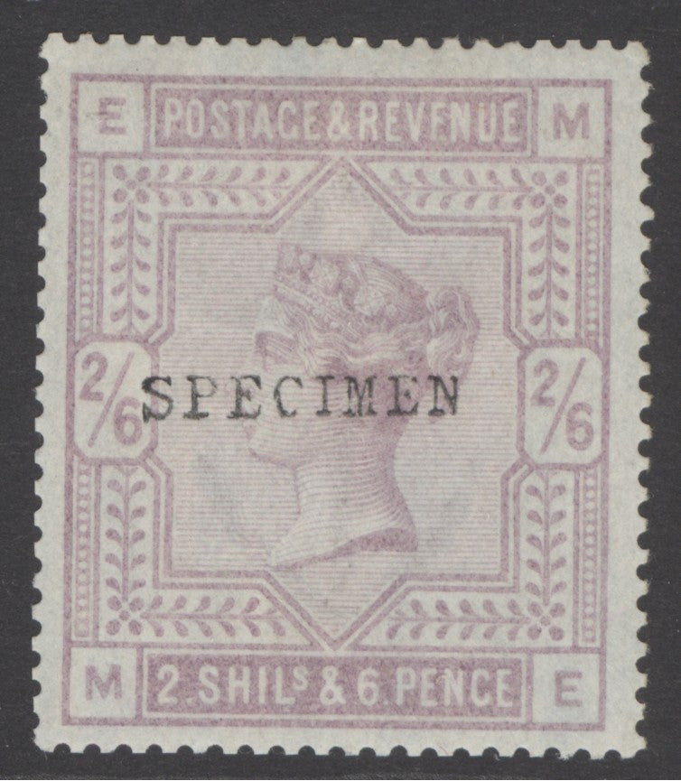 SG 175 2/6 lilac on blued paper, overprinted specimen, type 9. Fine mounted mint CAT £625
