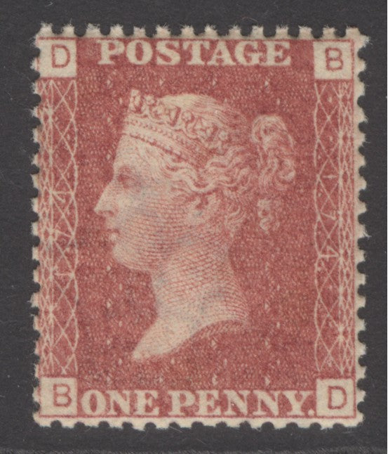 SG 43 1d rose-red plate 174 lettered BD. A fine fresh unmounted mint example with good deep colour & well centred CAT £50