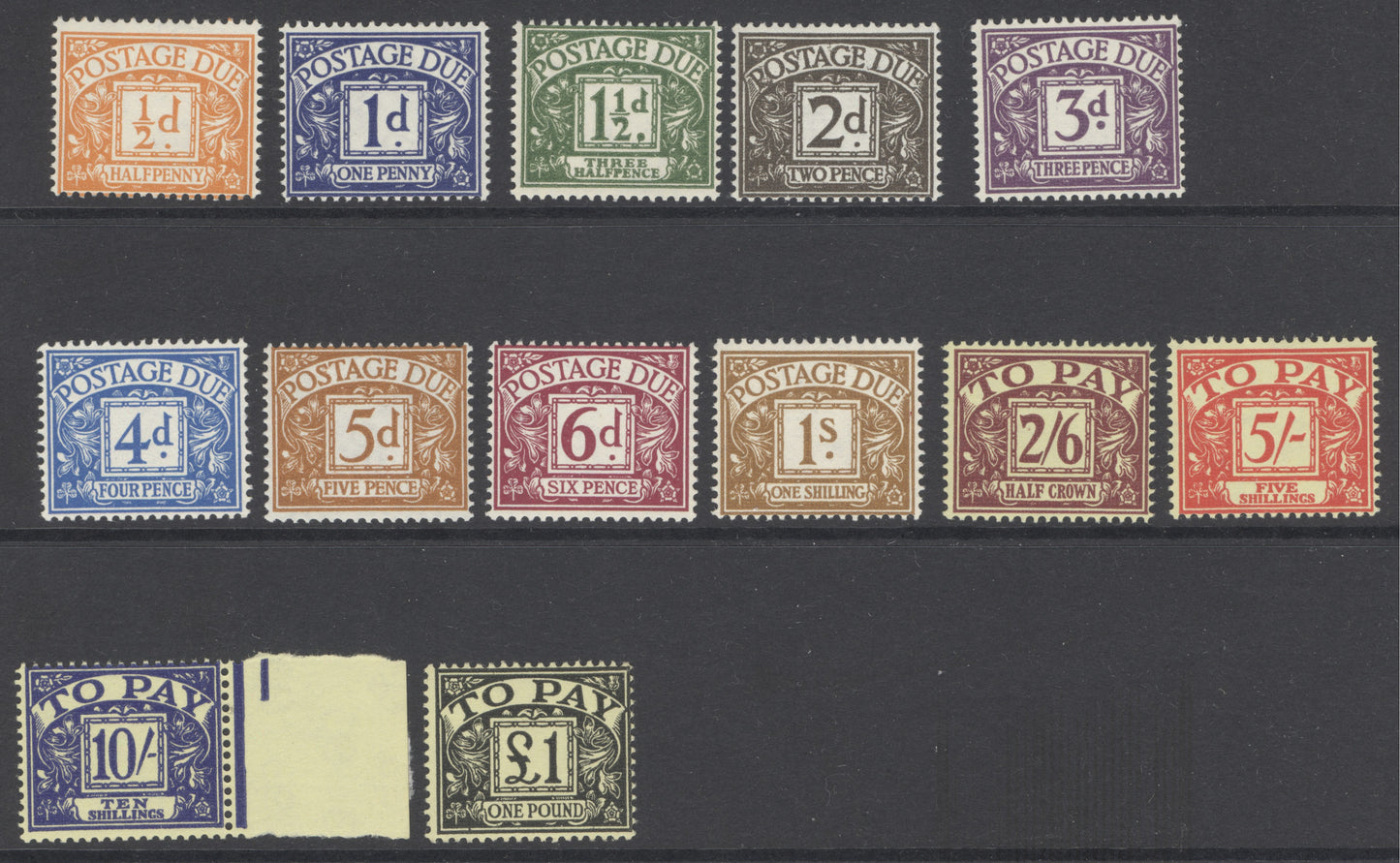 SG D56-D68. 1959-63. ½d-£1 set of 13. Fine unmounted mint CAT £55