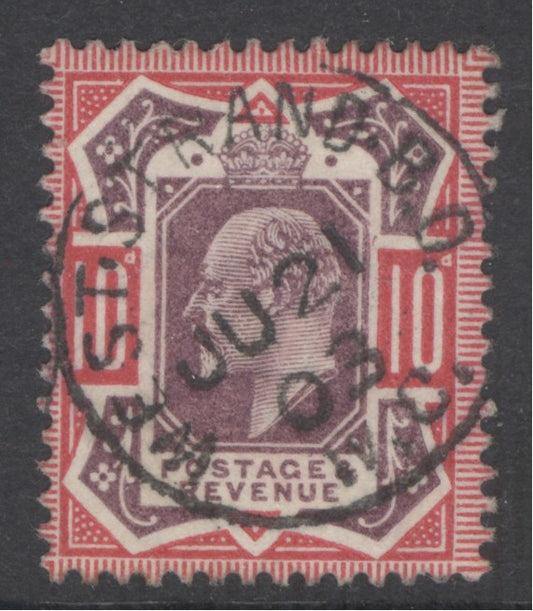SG 254 10d dull purple & carmine. Very fine used with a West Strand, June 21st 1903 CDS