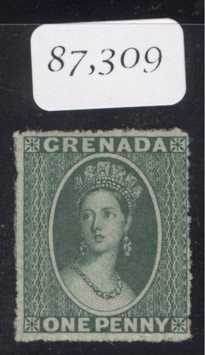 SG 2 Grenada 1861. 1d green. Fresh mint without gum CAT £75. BPA cert
