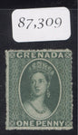 SG 2 Grenada 1861. 1d green. Fresh mint without gum CAT £75. BPA cert