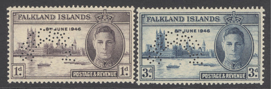 SG 146-147 Falklands 'perf' specimen set of 2. Unmounted mint CAT £425