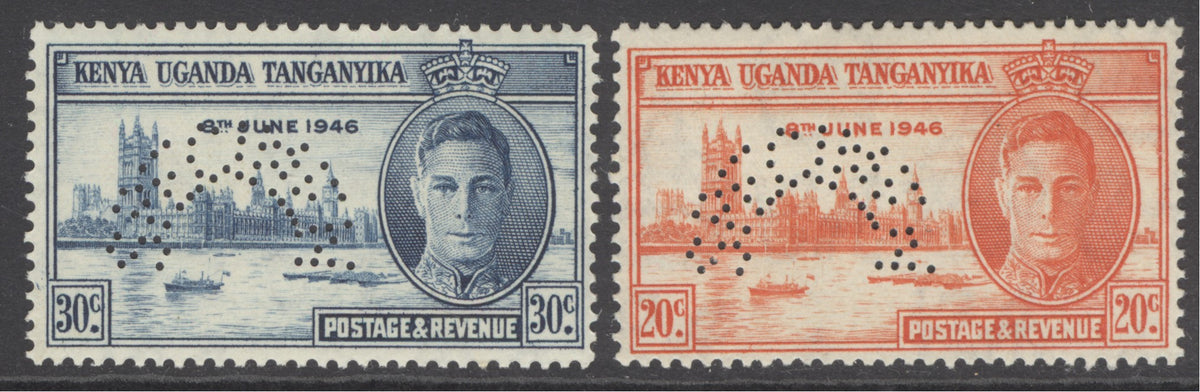 SG 155-156 KUT 1946 'perf' specimen set of 2. Unmounted mint CAT £140