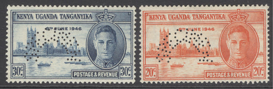 SG 155-156 KUT 1946 'perf' specimen set of 2. Unmounted mint CAT £140