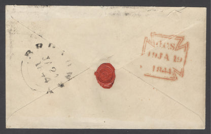 SG 8m 1d red-brown plate 41 lettered BE on envelope to Worcester, cancelled with a number '6' in Maltese cross.  4 margins CAT £450