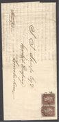 SG 8m 1d red-brown x2 plate 35 used on entire to Lincolnshire lettered OJ-OK both 4 margins tied with '12' in Maltese crosses...
