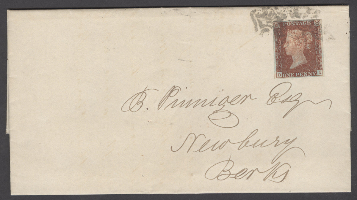 SG 8 1d red-brown plate 16 lettered DI. 4 margins. Very fine used on cover to Berks, Southampton,  Sept 5th 1841 CDS on reverse...