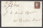 SG 7 1d red-brown plate 9 lettered HK. Very fine used on entire. 4 margins CAT £375