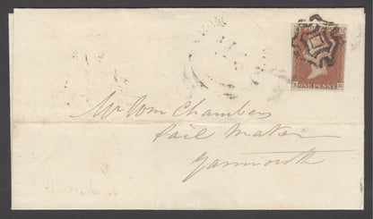 SG 8 1d red-brown on wrapper to Norwich to Mr WM Chambers Pail maker, Yarmouth. Plate 31 lettered KH. 4 close to large margins...