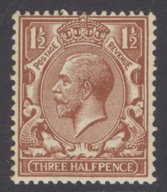 SG 365 Spec 18(11) 1½d deep yellow-brown. Fine unmounted mint. RPS cert CAT £125