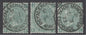 SG 115 1/- deep greens lettered AK,AJ & AL cancelled with Manchester Royal exchange CDS's