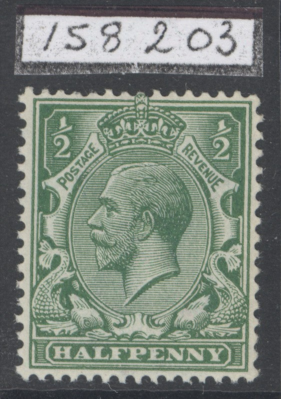 SG 356 ½d deep cobalt green (spec N14/18). Fine unmounted mint. RPS cert when in a block of 12