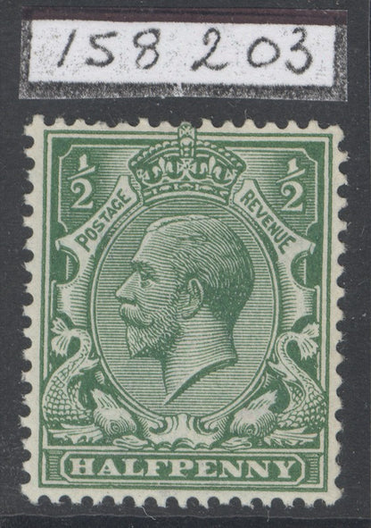 SG 356 ½d deep cobalt green (spec N14/18). Fine unmounted mint. RPS cert when in a block of 12