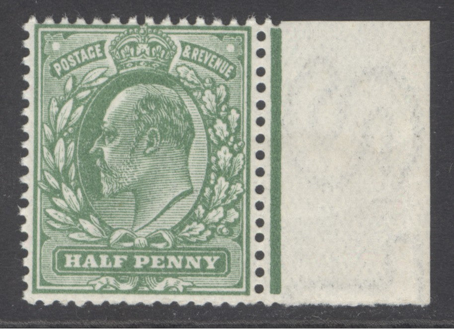 SG 271 ½d deep bright green. A fine fresh unmounted marginal example Spec M3(7) CAT £575