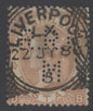 SG 121 2/- brown. Fine used perfin (RRCM) example with an upright Liverpool 'box' CDS, 22 July 1880