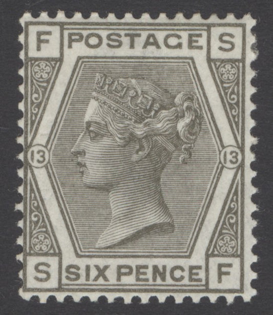 SG 146 6d deep grey plate 13. A fine fresh lightly mounted mint example