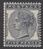 SG 169 5d indigo. A fine fresh unmounted mint example CAT £550