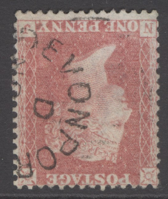 SG 38 1d pale red plate 66 variety inverted watermark. Superb used with a part Devonport CDS