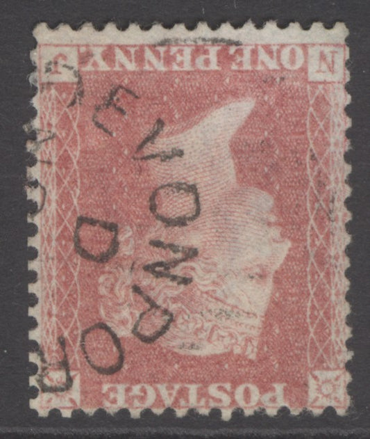 SG 38 1d pale red plate 66 variety inverted watermark. Superb used with a part Devonport CDS