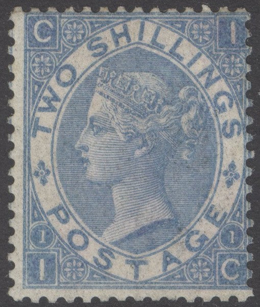 SG 120a 2/- cobalt. A fine fresh very lightly mounted mint example of this rare stamp CAT £30,000.  Basel cert