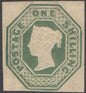 SG 55 1/- green (die WW2). A fine fresh mounted mint example with good deep colour. 4 fine margins CAT £16,000