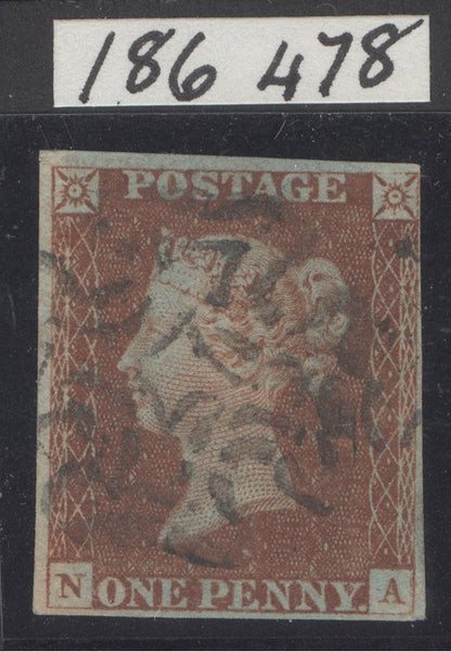 SG spec BS3tw 1841 1d red-brown plate 14. Very fine used with the very scarce Wotton-under-edge Maltese cross. Full margins CAT £4500. RPS cert