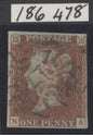 SG spec BS3tw 1841 1d red-brown plate 14. Very fine used with the very scarce Wotton-under-edge Maltese cross. Full margins CAT £4500. RPS cert