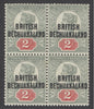 SG 34 British Bechuanaland 1891. 2d grey-green & carmine. Fine unmounted mint block of 4 CAT £80