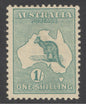SG 11 Australia 1913-14. 1/- emerald, watermark 2, die 2, perf 12. Fine unmounted mint CAT £130