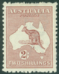 SG 74 Australia 1924-25. 2/- maroon. A fine very lightly mounted mint example CAT £80
