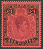 SG 121d Bermuda 1938-53 £1 violet and black/scarlet. Perf 13, unmounted mint CAT £65