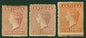SG 5, 6 & 7 Antigua 1863-67. 1d rosy-mauve, dull mauve & vermilion. Mint, part gum CAT £500