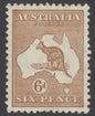 SG 132 Australia 1931-36. 6d chestnut. A fine fresh lightly mounted mint example CAT £42
