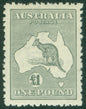 SG 75 Australia 1924-25. £1 grey. A fine fresh very lightly mounted mint example CAT £650