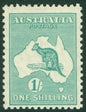 SG 109 Australia 1929-30. 1/- blue-green. A fine fresh mounted mint example